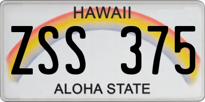 HI license plate ZSS375