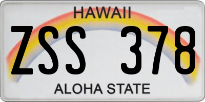 HI license plate ZSS378