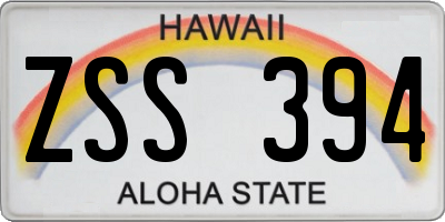 HI license plate ZSS394