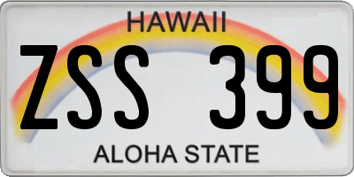 HI license plate ZSS399