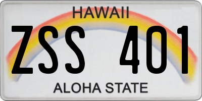 HI license plate ZSS401