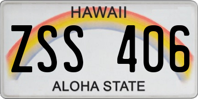 HI license plate ZSS406