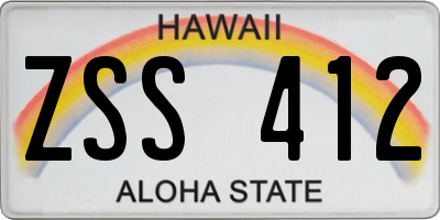 HI license plate ZSS412