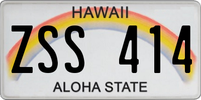 HI license plate ZSS414