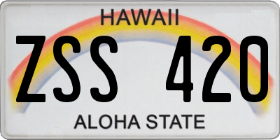 HI license plate ZSS420