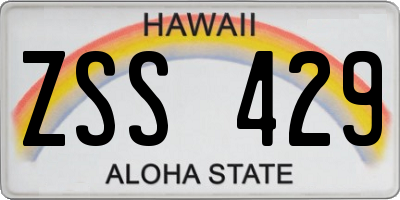 HI license plate ZSS429