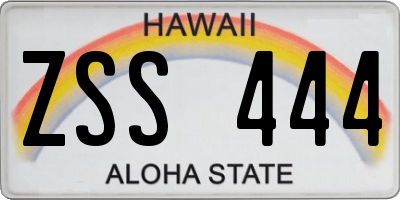 HI license plate ZSS444