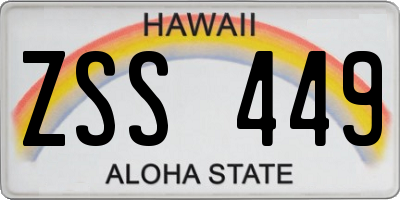 HI license plate ZSS449
