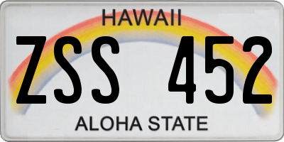 HI license plate ZSS452