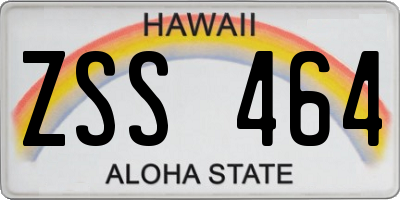 HI license plate ZSS464