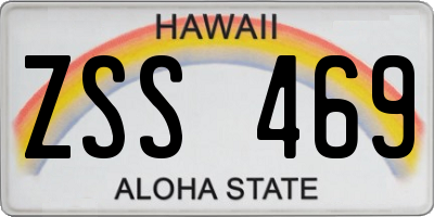 HI license plate ZSS469