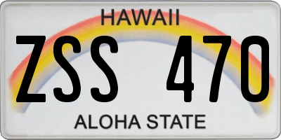 HI license plate ZSS470