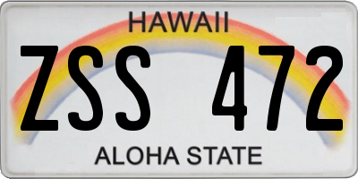 HI license plate ZSS472