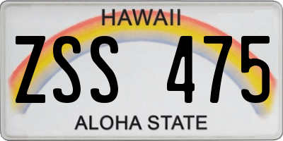 HI license plate ZSS475