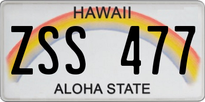 HI license plate ZSS477