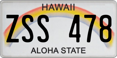 HI license plate ZSS478