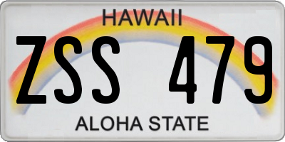 HI license plate ZSS479