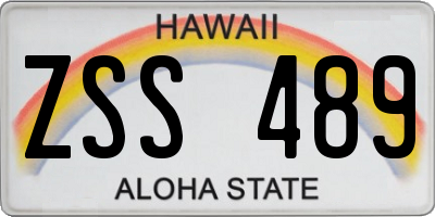 HI license plate ZSS489