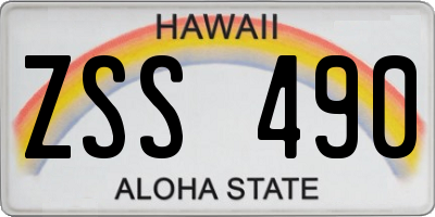 HI license plate ZSS490