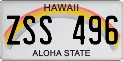 HI license plate ZSS496