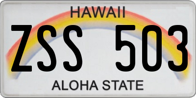 HI license plate ZSS503