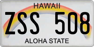 HI license plate ZSS508