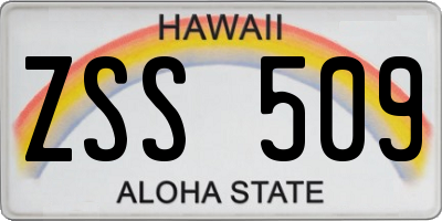 HI license plate ZSS509