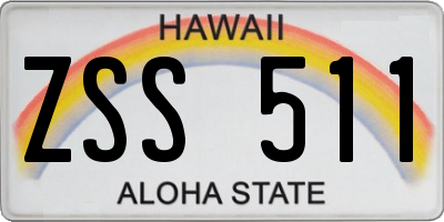 HI license plate ZSS511