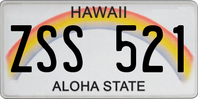 HI license plate ZSS521