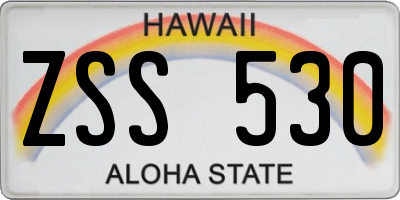 HI license plate ZSS530