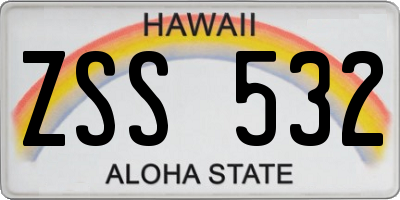 HI license plate ZSS532