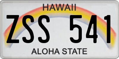 HI license plate ZSS541