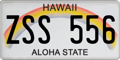 HI license plate ZSS556