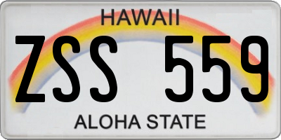 HI license plate ZSS559