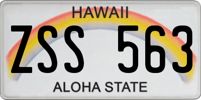 HI license plate ZSS563
