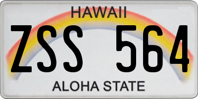 HI license plate ZSS564