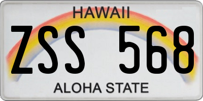 HI license plate ZSS568