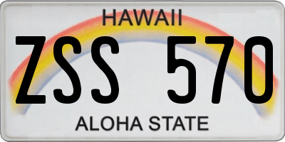 HI license plate ZSS570