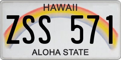 HI license plate ZSS571