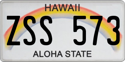 HI license plate ZSS573