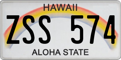 HI license plate ZSS574