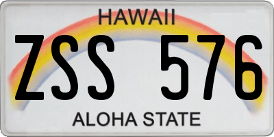 HI license plate ZSS576