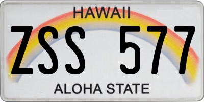 HI license plate ZSS577