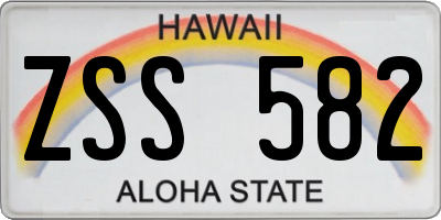 HI license plate ZSS582