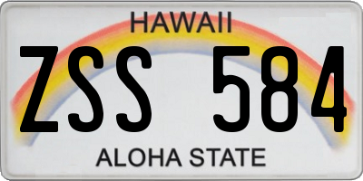HI license plate ZSS584