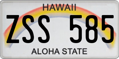 HI license plate ZSS585