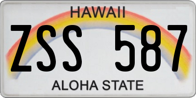 HI license plate ZSS587