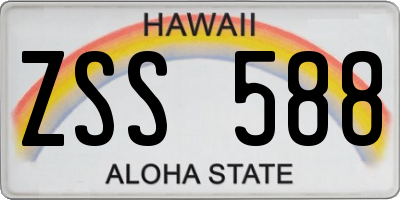 HI license plate ZSS588