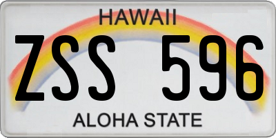 HI license plate ZSS596