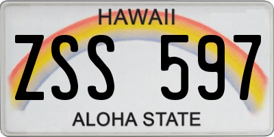 HI license plate ZSS597